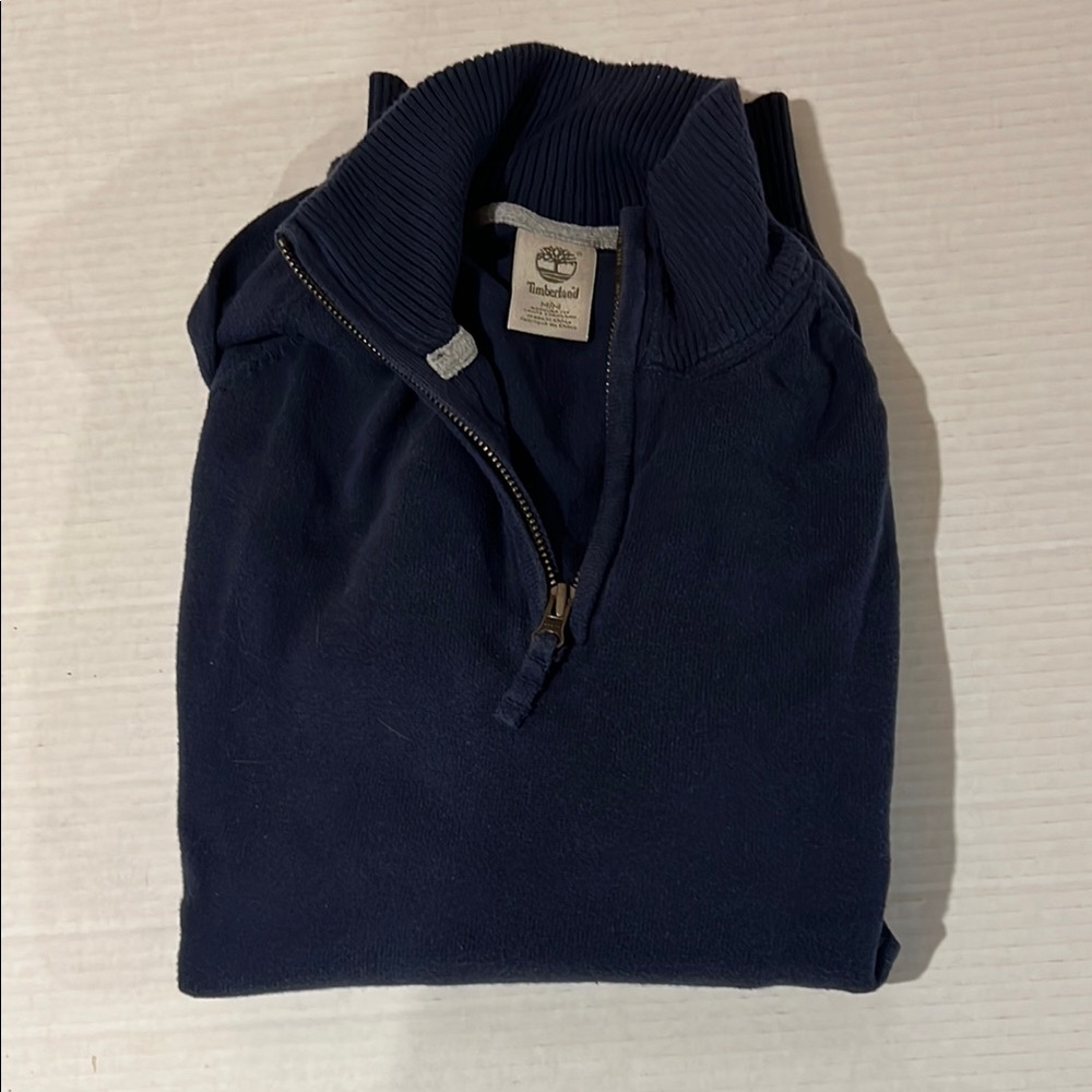 Size Med. Timberland Navy Blue Quarter Zip Sweater